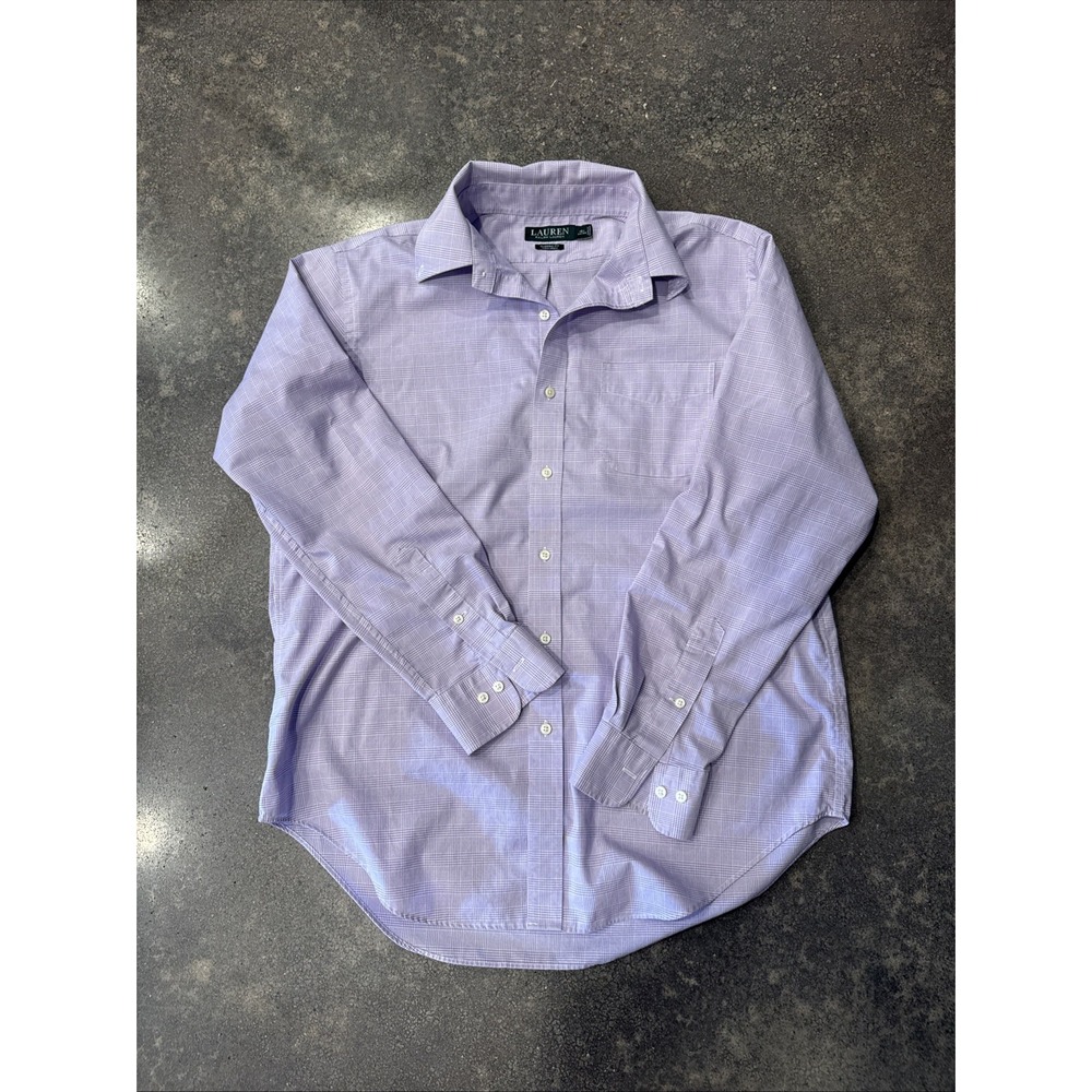 Ralph Lauren Polo Shirt Men's 16 1/2 34/35 Purple Pony Classic Fit Button Up